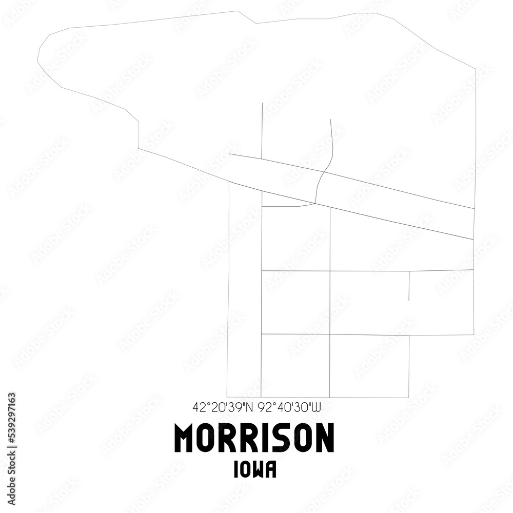 Morrison Iowa. US street map with black and white lines. Morrison Iowa. US street map with black and white lines.