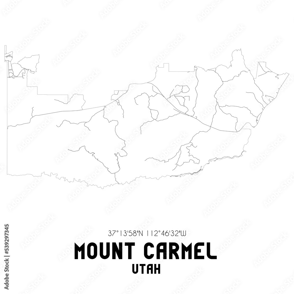 Mount Carmel Utah. US street map with black and white lines. Mount Carmel Utah. US street map with black and white lines.