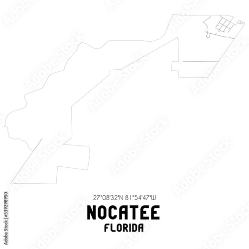 Nocatee Florida. US street map with black and white lines. photo