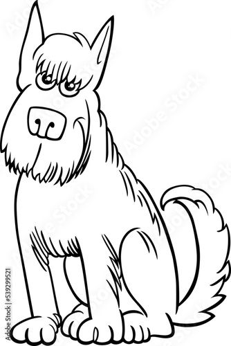 cartoon shaggy dog comic animal character coloring page