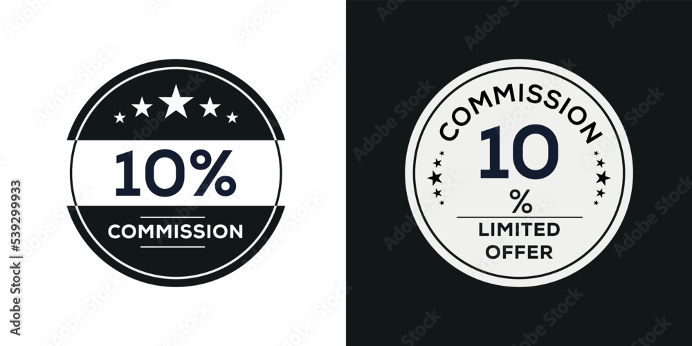Obraz premium 10% Commission limited offer, Vector label.