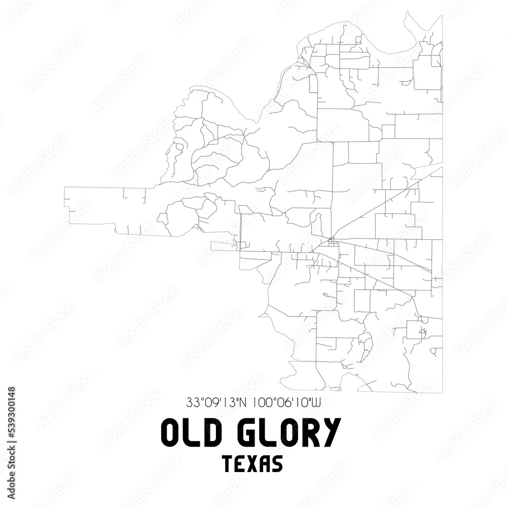 Fototapeta premium Old Glory Texas. US street map with black and white lines.
