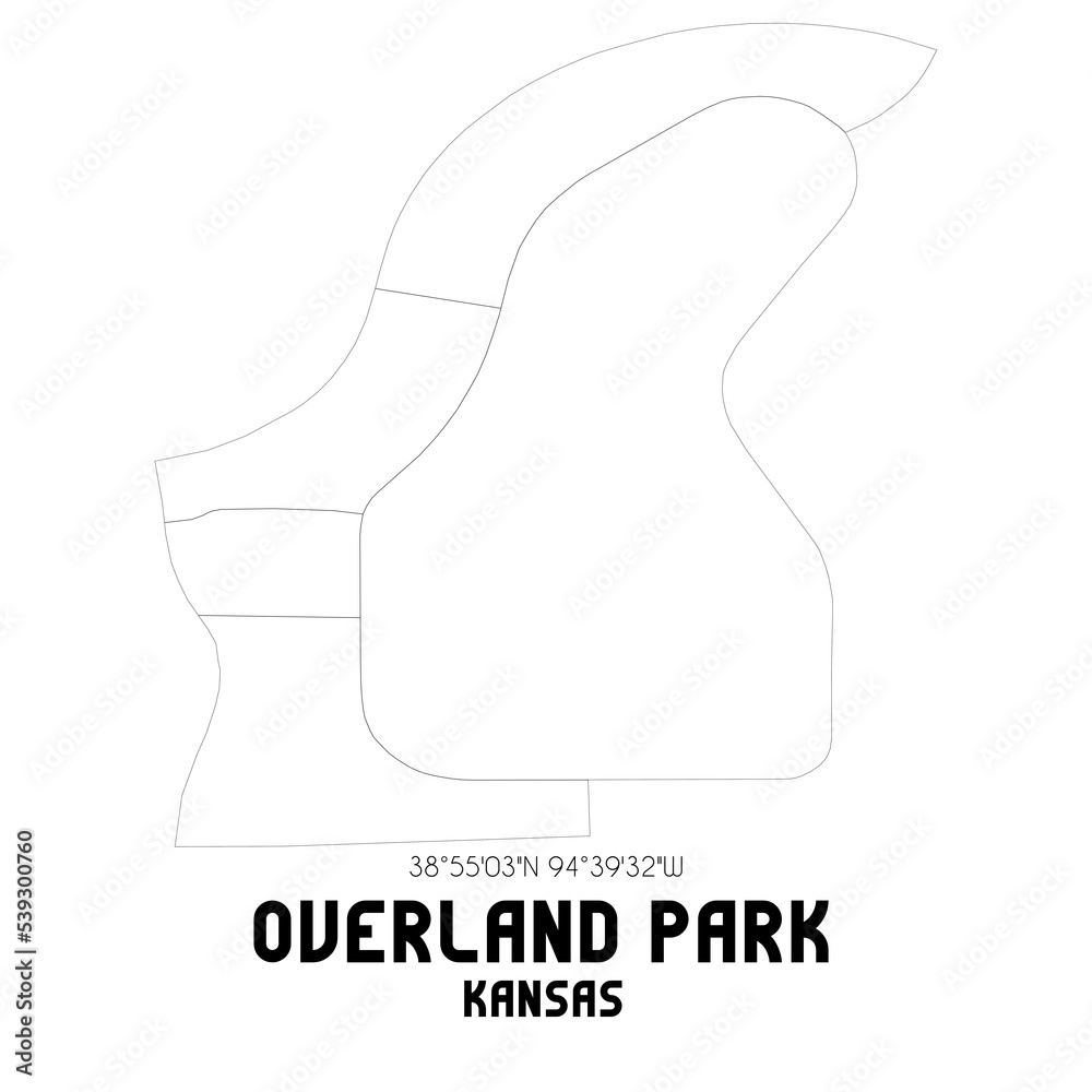 Overland Park Kansas. US street map with black and white lines. Overland Park Kansas. US street map with black and white lines.