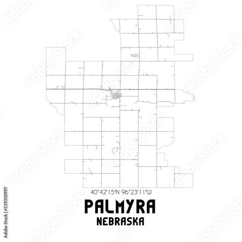 Palmyra Nebraska. US street map with black and white lines. photo