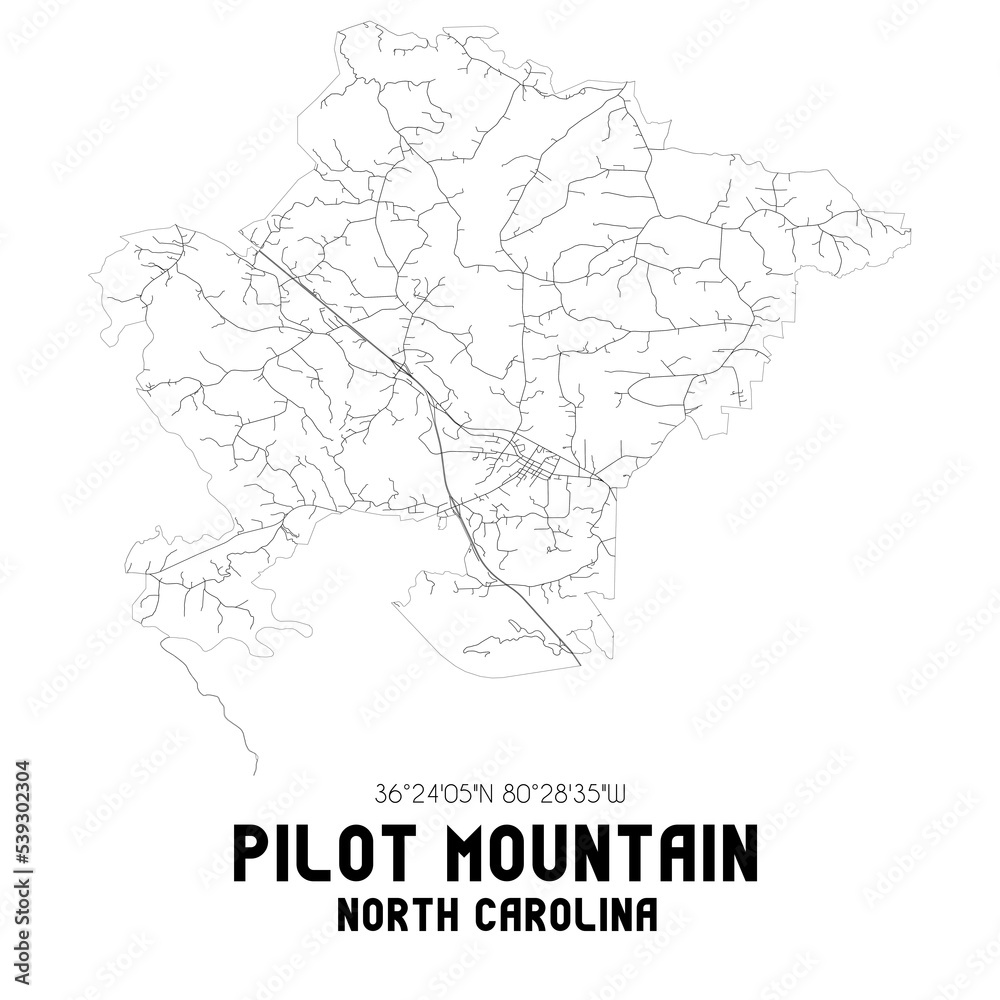 Fototapeta mapa świata dla dzieci Pilot Mountain North Carolina. US