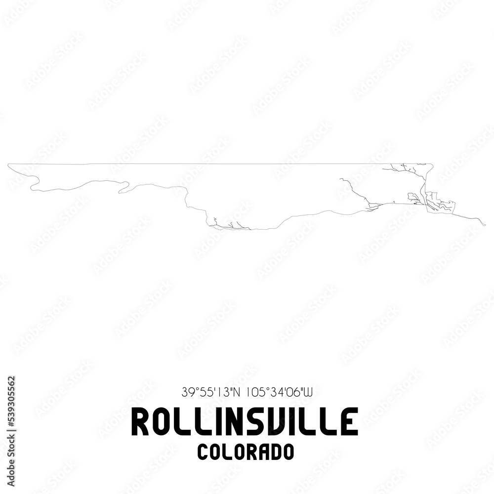 Rollinsville Colorado. US street map with black and white lines. Rollinsville Colorado. US street map with black and white lines.