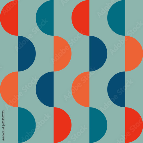 Retro groovy seamless pattern with semicircle in the style of the 70s and 60s. Vector illustration