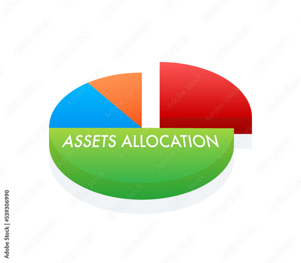 Asset Allocation investment or risk management. Financial planner standing. Vector stock illustration. Asset Allocation investment or risk management. Financial planner standing. Vector stock illustration.