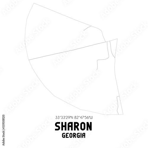 Sharon Georgia. US street map with black and white lines. photo