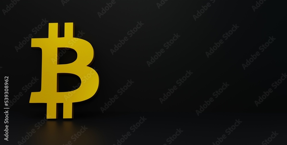 3D illustration, Bitcoin symbol image black background 3D rendering. 3D illustration, Bitcoin symbol image black background 3D rendering.