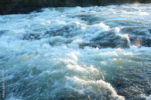 Waterfall Storforsen in october  North of Sweden