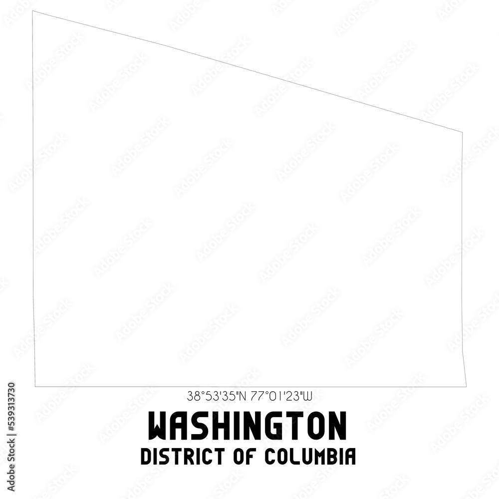 Washington District of Columbia. US street map with black and white lines. Washington District of Columbia. US street map with black and white lines.