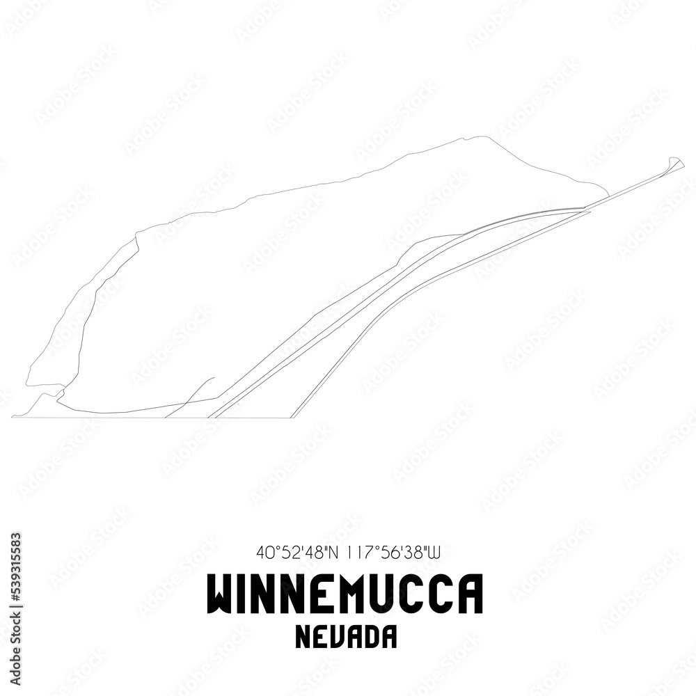Winnemucca Nevada. US street map with black and white lines. Winnemucca Nevada. US street map with black and white lines.