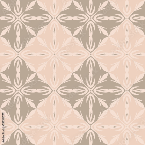 Gray beige carved arabic style seamless pattern, oriental motif art background