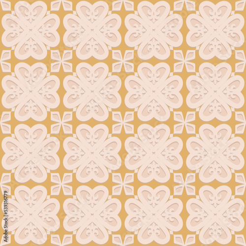 Seamless pattern in arabic background style, ornate beige yellow orange background for design, vector illustration
