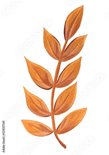 Autumn leaf  isolated on white background. Simple cartoon style. Design for stickers  logo  web and mobile app.