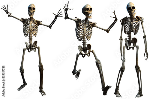 Fantasy horror skeletons 3D illustration
