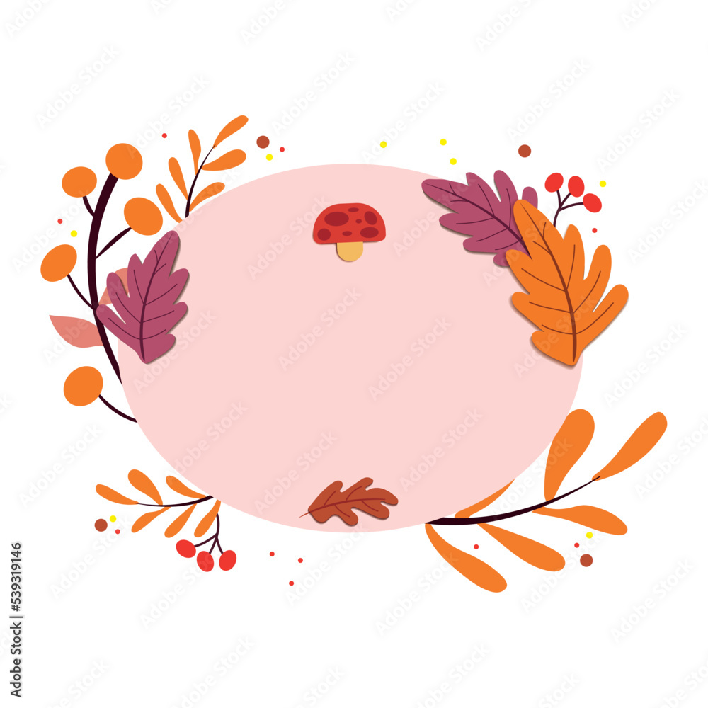 Empty autumn lettering with fall leaves Vector