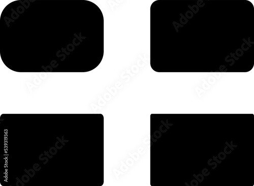 Geometric shapes quadrangle, circle icons collection, sharp and slightly rounded version