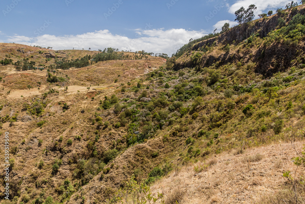 View of mountains near Kosoye village, Ethiopia View of mountains near Kosoye village, Ethiopia
