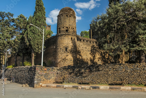 Fasilidas palace in the Royal Enclosure in Gondar, Ethiopia photo