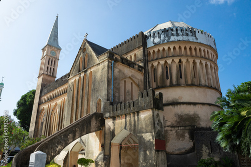 Slave monument in Zanzibar. Old Slave Market. Anglican Cathedral