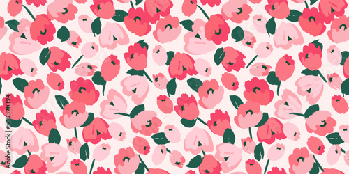 Floral seamless pattern. Vector design for paper, cover, fabric, interior decor and other