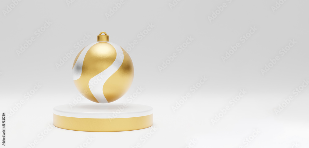 Christmas background with podium for product display. 3d rendering. white background.