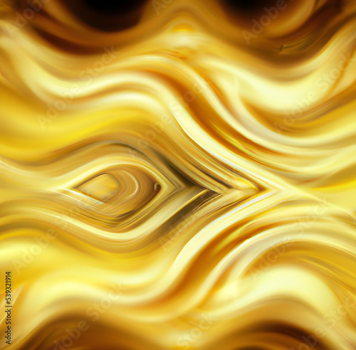 Abstract gold background with fractal waves luxurious design high details
