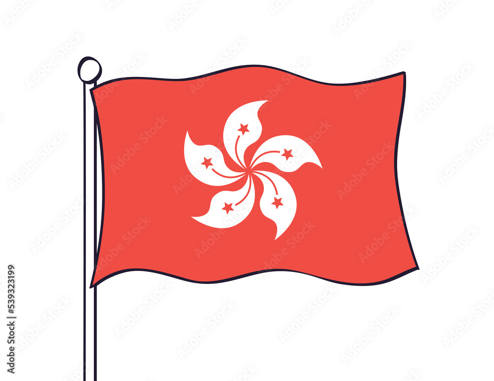 Hong Kong flag icon isolated cartoon vector illustration Hong Kong flag icon isolated cartoon vector illustration