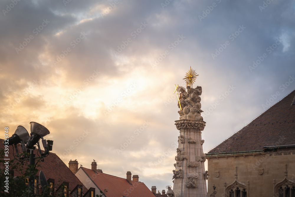 Fototapeta premium Holy Trinity Column at Fishermans Bastion - Budapest, Hungary