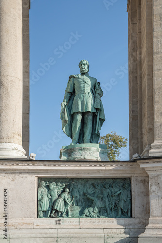 Lajos Kossuth Statue in the Millennium Monument at Heroes Square - Budapest, Hungary photo