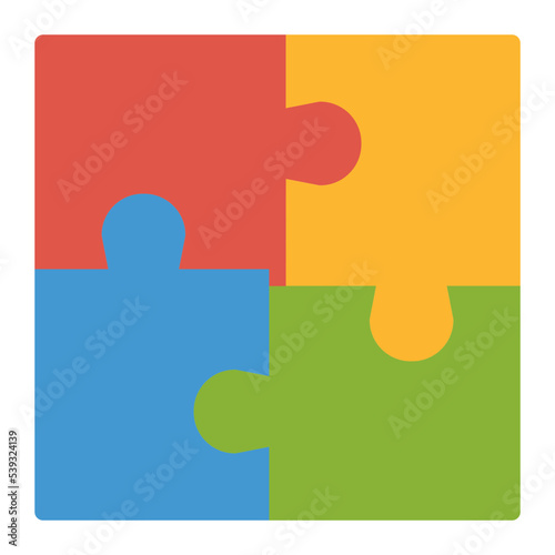 puzzle logo icon Vector flat design