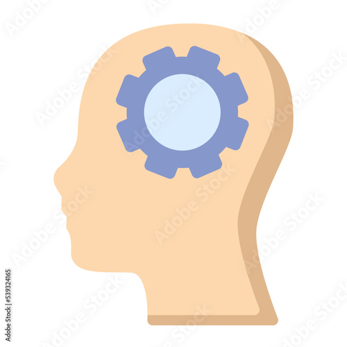 brain idea icon logo vector flat style