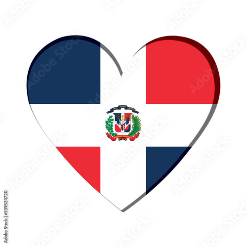 Isolated heart shape with the flag of Dominic republic Vector photo