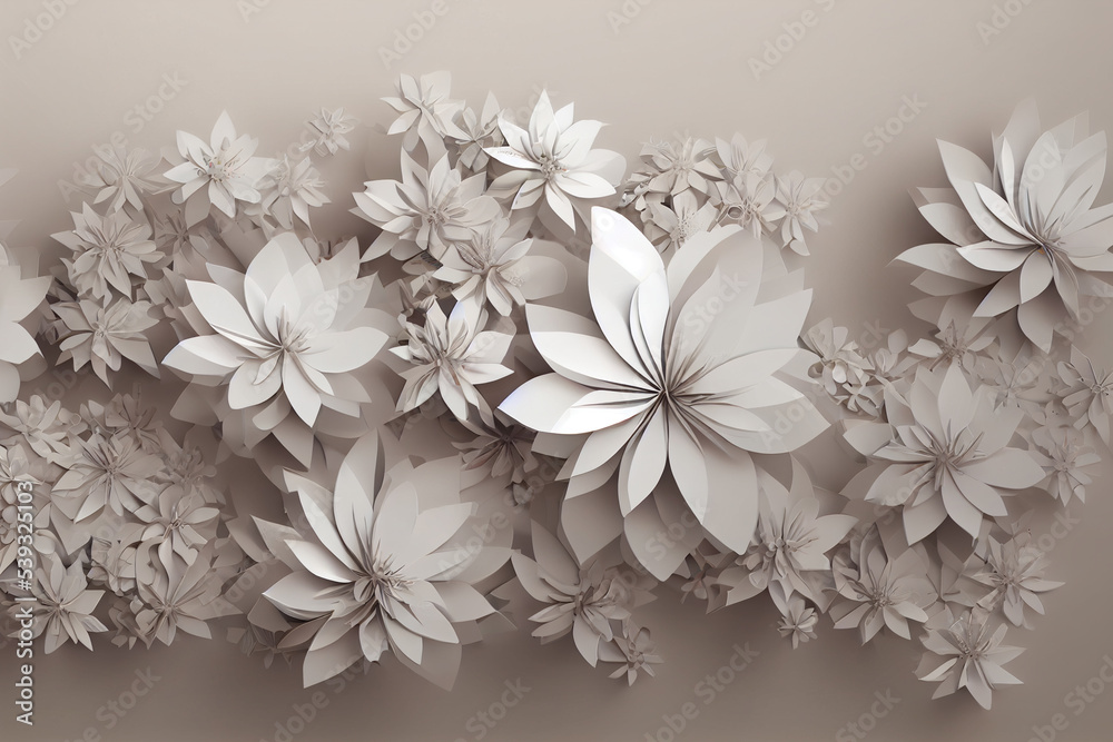 3d render, digital illustration, white paper flowers background, wedding decoration, bridal bouquet, greeting card template, floral wall decor 3d render, digital illustration, white paper flowers background, wedding decoration, bridal bouquet, greeting card template, floral wall decor