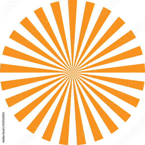 Orange sun burst or star burst effect.