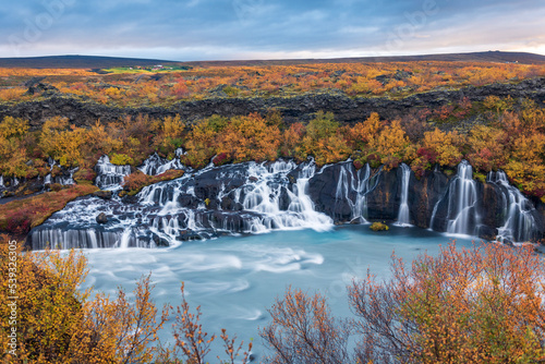 waterfall in autumn