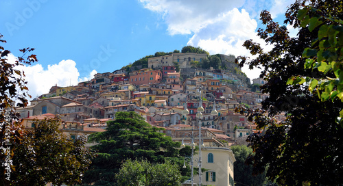 Canvas Print glimpse of the historic center of rocca di papa rome italy
