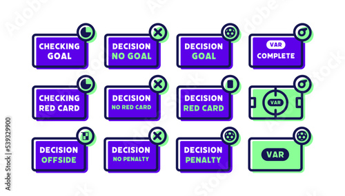 VAR checking symbol. Video assistant referees decision sign.