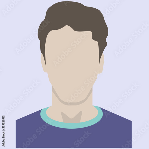Portrait. Silhouette. Avatar. Icon. Flat illustration of a man's head. A man's head.