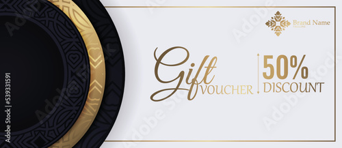 Menu restaurant luxury gift voucher design template