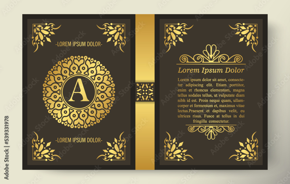 Fototapeta premium Luxury ornamental book cover design