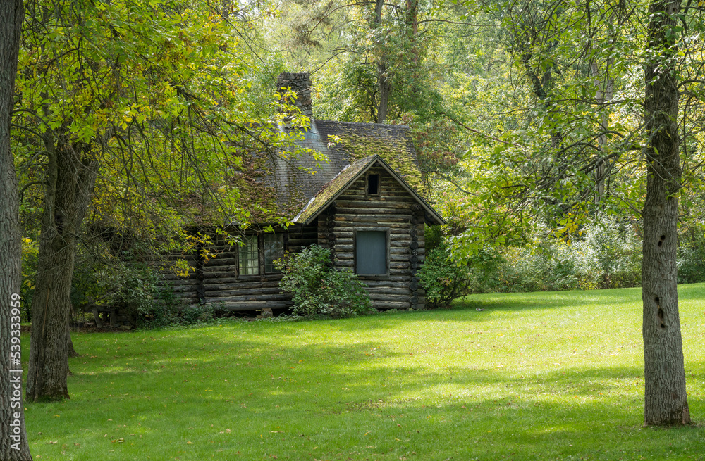 Log cabin originally built as a children playhouse in the gardens at Fort Ticonderoga Log cabin originally built as a children playhouse in the gardens at Fort Ticonderoga