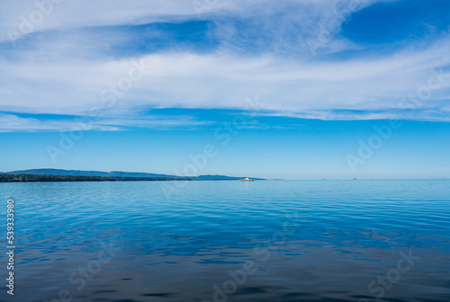 Fényképezés Car Ferry on the route from Essex to Charlotte across very calm Lake Champlain