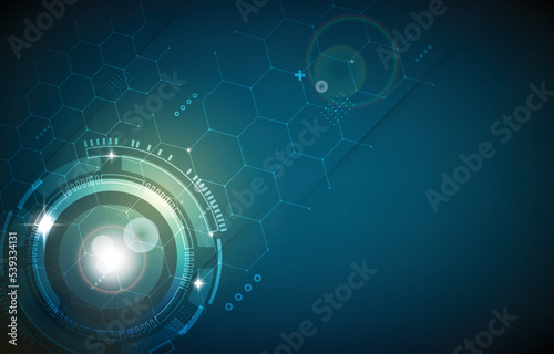 Abstract computer system vector background.futuristic hexagon technology