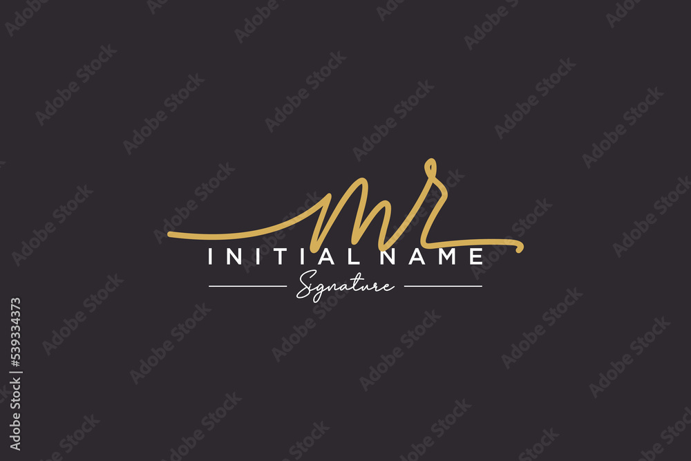 Initial MR signature logo template vector. Hand drawn Calligraphy lettering Vector illustration. Initial MR signature logo template vector. Hand drawn Calligraphy lettering Vector illustration.