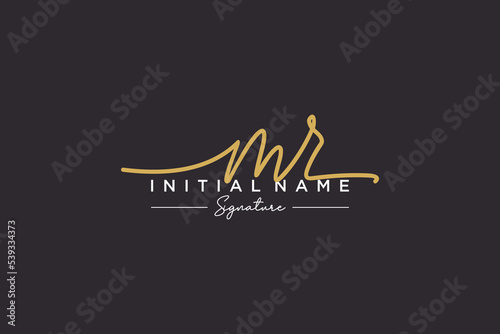 Initial MR signature logo template vector. Hand drawn Calligraphy lettering Vector illustration.