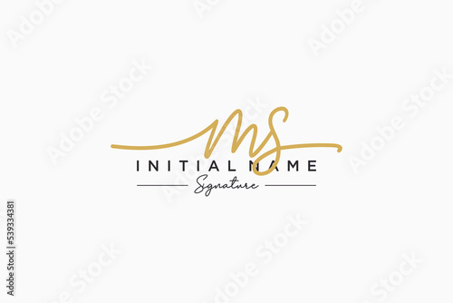 Initial MS signature logo template vector. Hand drawn Calligraphy lettering Vector illustration.