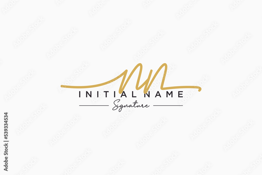 Initial NN signature logo template vector. Hand drawn Calligraphy lettering Vector illustration. Initial NN signature logo template vector. Hand drawn Calligraphy lettering Vector illustration.